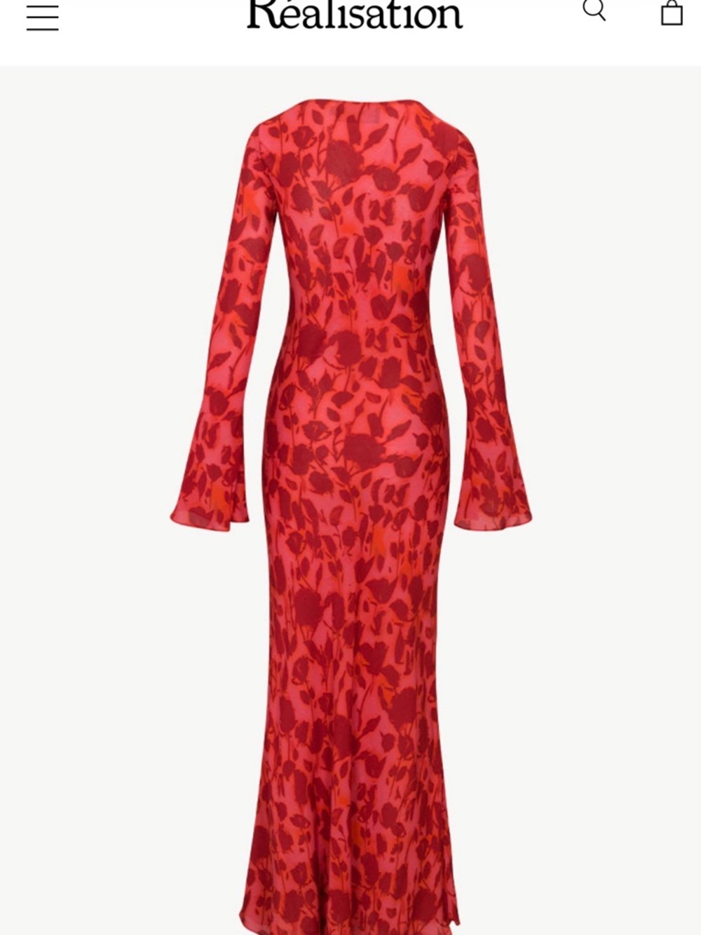 Realisation Par Red Floral Long-Sleeve Maxi Dress - Picture 3 of 5